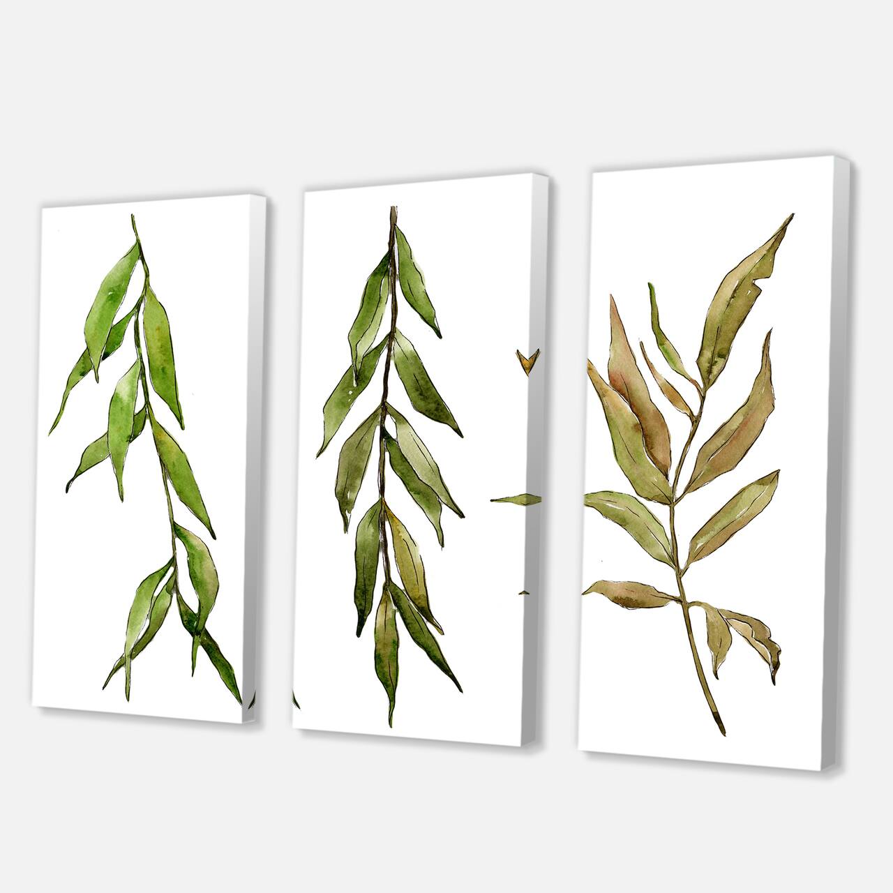 Designart - Three Willow Branches - Farmhouse Canvas Wall Art Print
